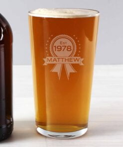 Personalised Established Rosette Pint Glass