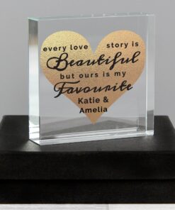 Personalised Every Love Story Is Beautiful Large Crystal Token