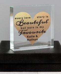 Personalised Every Love Story Is Beautiful Large Crystal Token