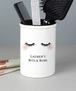 Personalised Eyelashes Ceramic Storage Pot