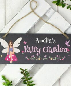 Personalised Fairy Garden Printed Hanging Slate Plaque