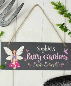 Personalised Fairy Garden Printed Hanging Slate Plaque