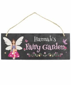 Personalised Fairy Garden Printed Hanging Slate Plaque