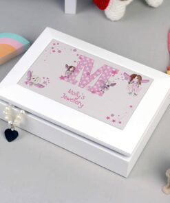 Personalised Fairy Letter White Jewellery Box
