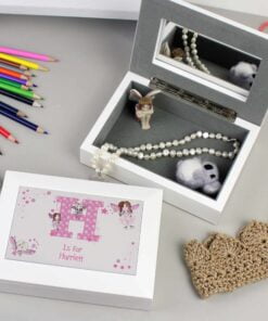 Personalised Fairy Letter White Jewellery Box