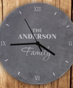 Personalised Family Slate Clock