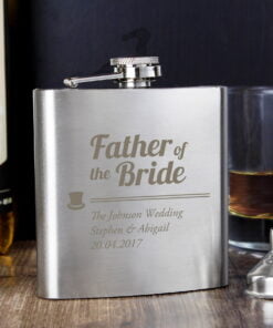 Personalised Father of the Bride Hip Flask