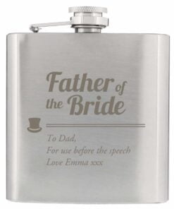 Personalised Father of the Bride Hip Flask
