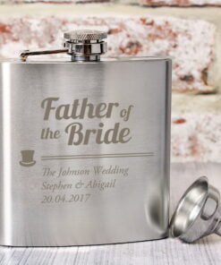 Personalised Father of the Bride Hip Flask