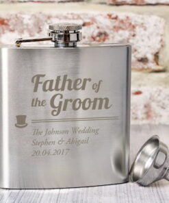 Personalised Father of the Groom Hip Flask