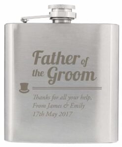 Personalised Father of the Groom Hip Flask