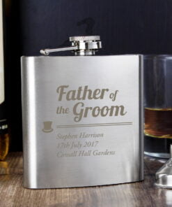 Personalised Father of the Groom Hip Flask