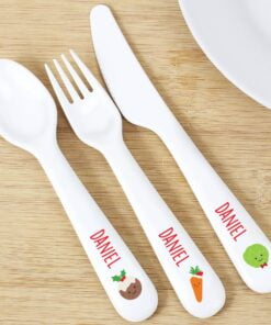 Personalised ‘First Christmas Dinner’ 3 Piece Plastic Cutlery Set