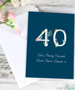 Personalised Floral Age Birthday Card