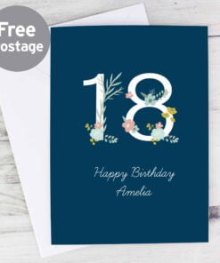 Personalised Floral Age Birthday Card