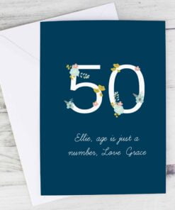 Personalised Floral Age Birthday Card