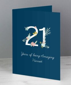 Personalised Floral Age Birthday Card