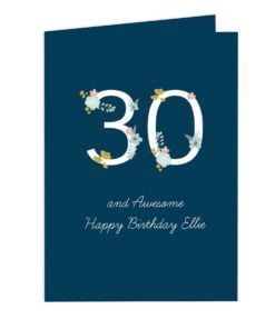 Personalised Floral Age Birthday Card