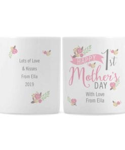 Personalised Floral Bouquet 1st Mothers Day Mug