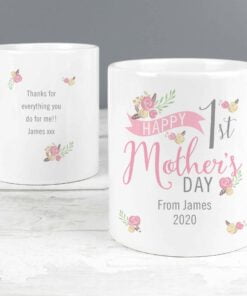 Personalised Floral Bouquet 1st Mothers Day Mug
