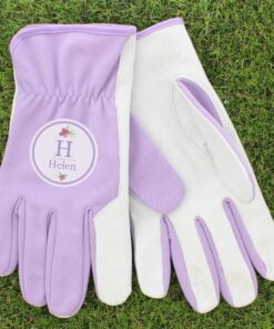 Personalised Floral Bouquet Medium Fuschia Gardening Gloves