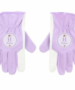 Personalised Floral Bouquet Medium Fuschia Gardening Gloves
