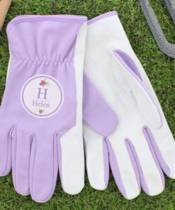 Personalised Floral Bouquet Medium Fuschia Gardening Gloves
