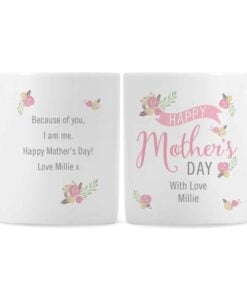 Personalised Floral Bouquet Mothers Day Mug