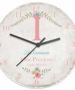 Personalised Floral Bouquet Shabby Chic Large Wooden Clock