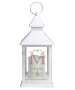 Personalised Floral Bouquet White Lantern