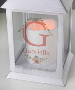 Personalised Floral Bouquet White Lantern
