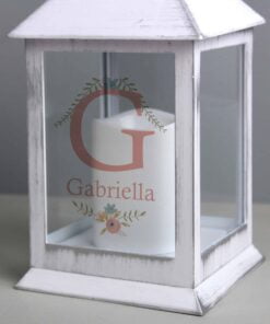 Personalised Floral Bouquet White Lantern