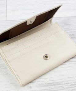Personalised Floral Cream Leather Purse