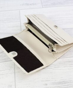Personalised Floral Cream Leather Purse