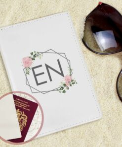 Personalised Floral Cream Passport Holder