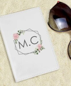 Personalised Floral Cream Passport Holder