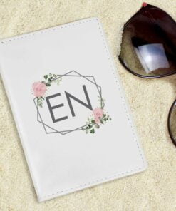 Personalised Floral Cream Passport Holder