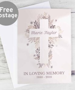 Personalised Floral Cross Card