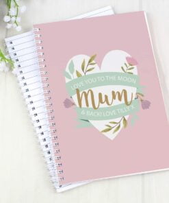 Personalised Floral Heart A5 Notebook