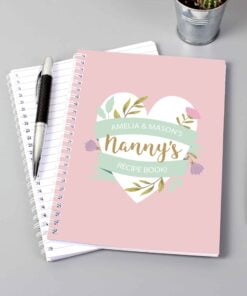 Personalised Floral Heart A5 Notebook
