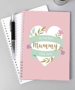 Personalised Floral Heart A5 Notebook