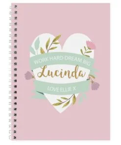 Personalised Floral Heart A5 Notebook