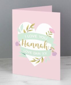 Personalised Floral Heart Card
