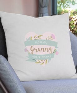 Personalised Floral Heart Mothers Day Cream Cushion Cover