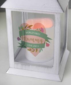 Personalised Floral Heart Mother’s Day White Lantern