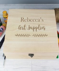 Personalised Floral Large Wooden Keepsake Box