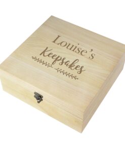 Personalised Floral Large Wooden Keepsake Box