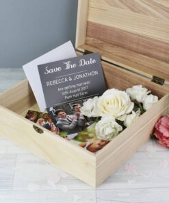 Personalised Floral Large Wooden Keepsake Box