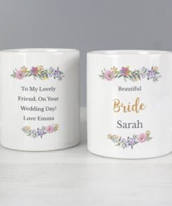Personalised Floral Message Mug