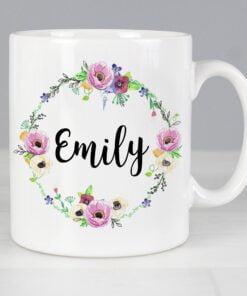 Personalised Floral Mug